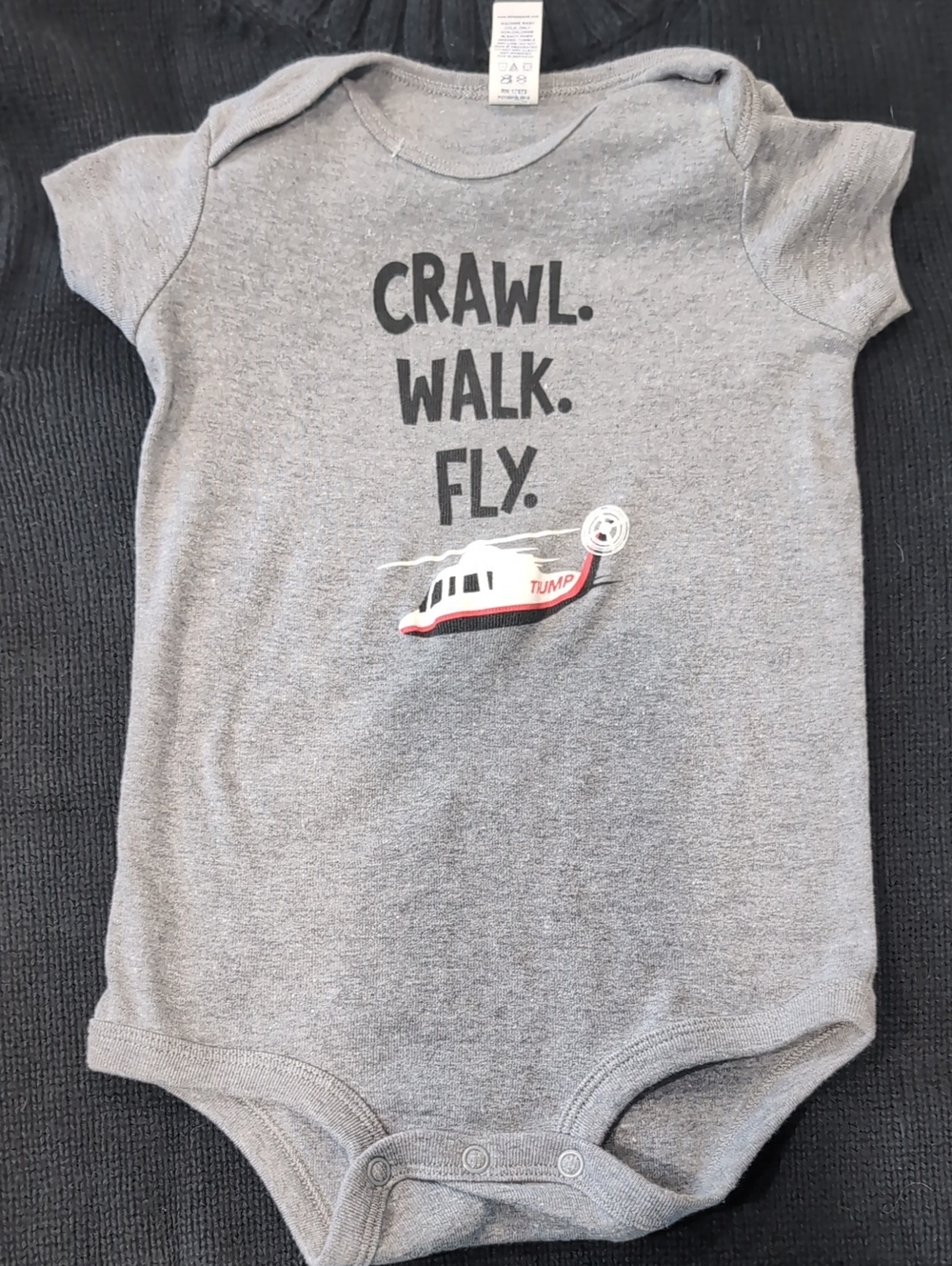 New Trump Hotel Las Vegas Trump Copter Baby Onsie Gray Size 18 Months NWOT